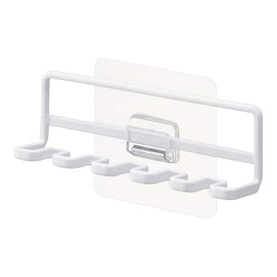 Yamazaki Home Traceless Adhesive Toothbrush Holder, Steel, Holds 0.55 lbs - L 1.38 x W 4.92 x H 1.57 inches
