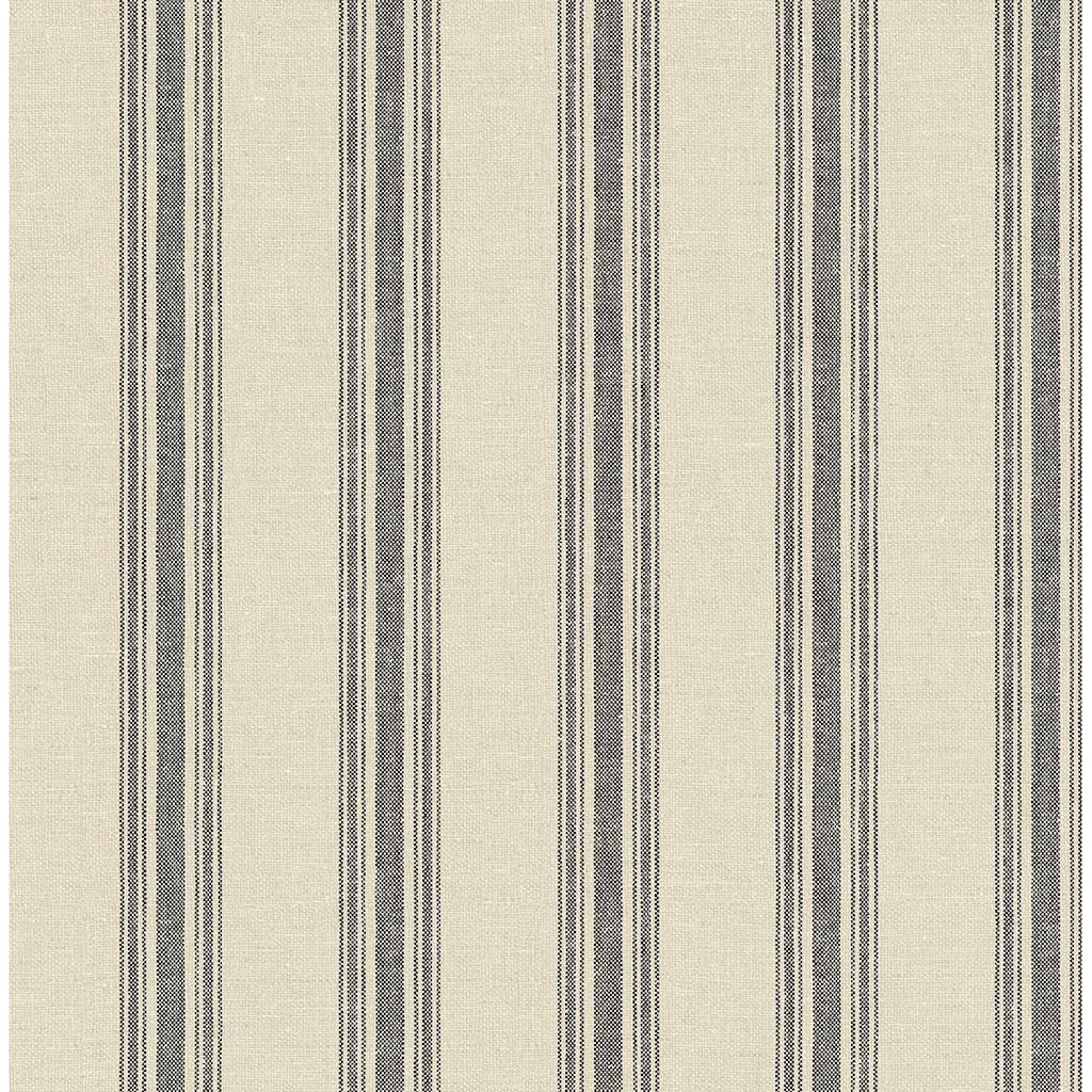NextWall Woven Ticking Stripe Peel and Stick Wallpaper