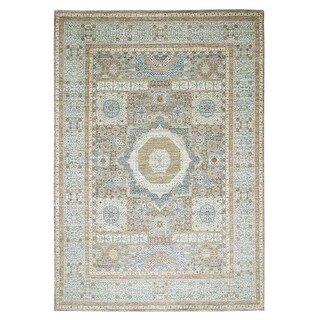 Shahbanu Rugs Spanish Gray with Gold Mamluk Design Pre Historic 14th ...