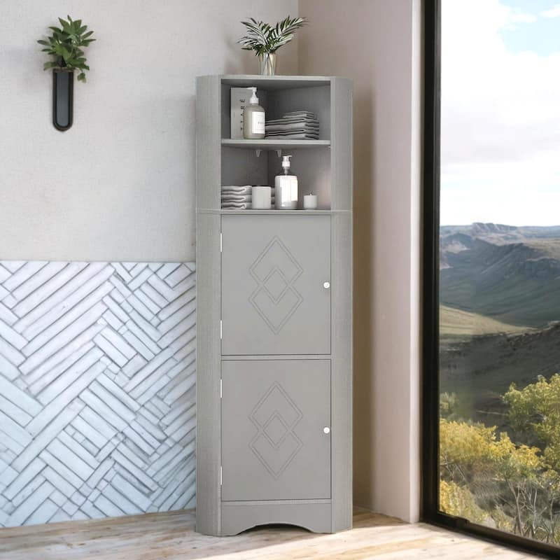 Bathroom Corner Cabinet - Gray