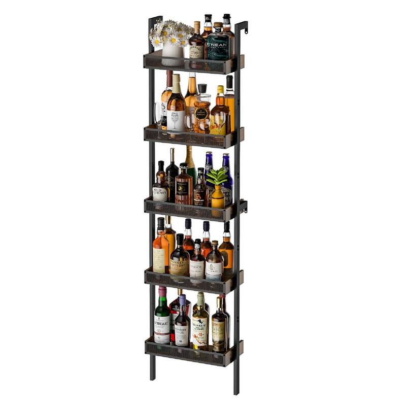 5-Tier Freestanding Wine Racks - 17.28"D x 7.95"W x 68.5"H