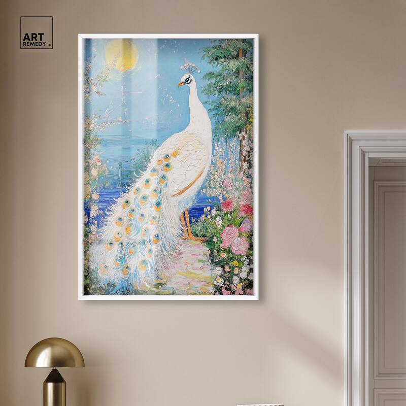 Peacock in Paradise Shadowbox by Art Remedy