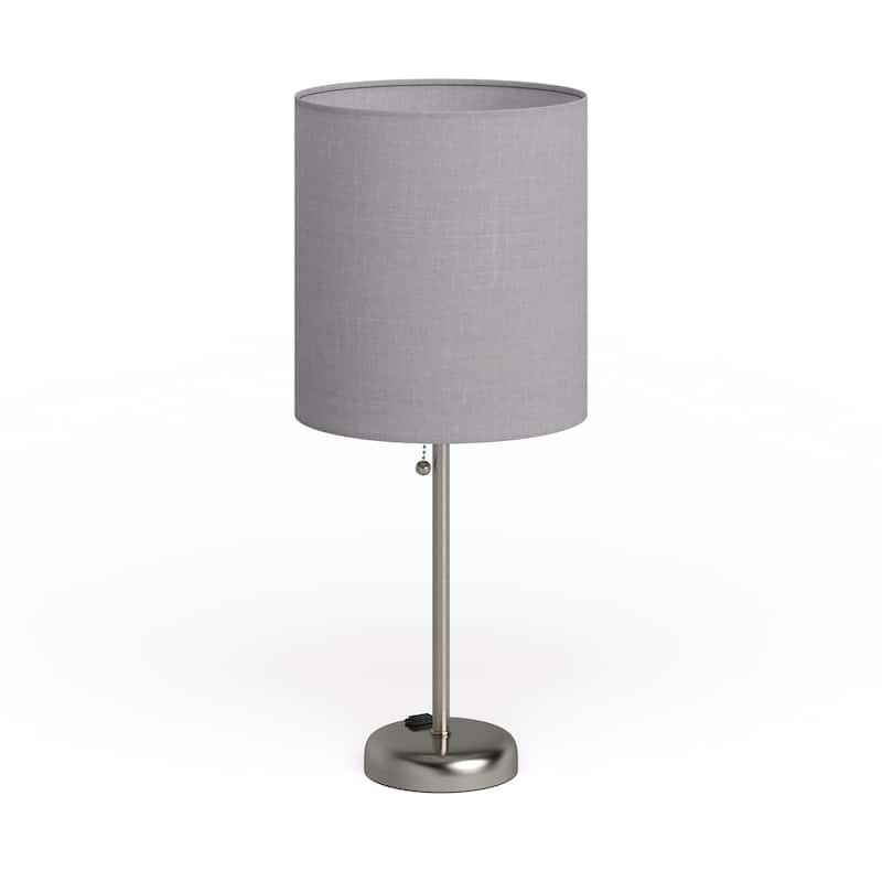 Porch & Den Custer Metal/ Fabric Lamp with Charging Outlet