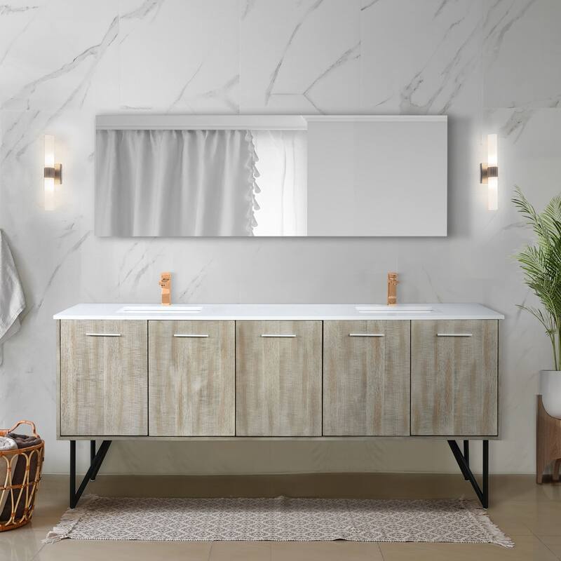 Lancy Bath Vanity with Cultured Marble Top, Sink, Mirror and Faucet