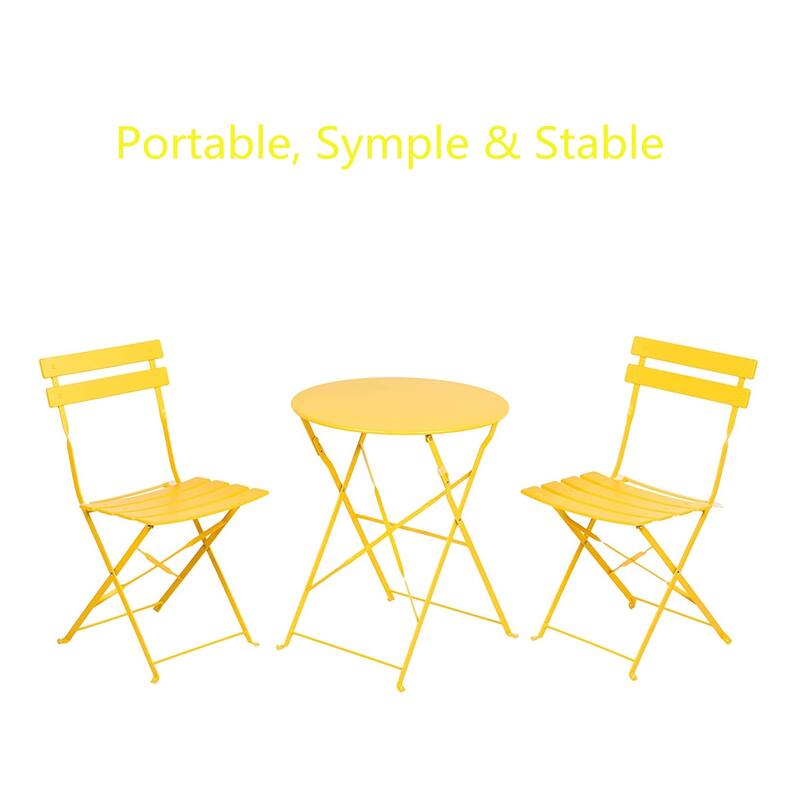 Round 2 Person - 23.6" Long Bistro Set (6 Colors )