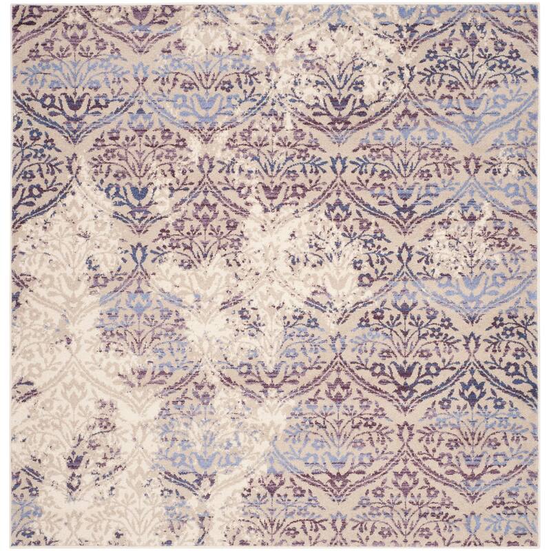 SAFAVIEH Evoke Missy Distressed Vintage Boho Rug - 6' Square - Cream/Purple - Square