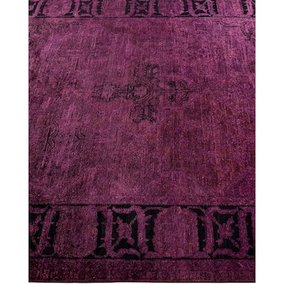 Vibrance, One-of-a-Kind Hand-Knotted Area Rug - Purple, 5' 0" x 8' 7" - 5' 0" x 8' 7"