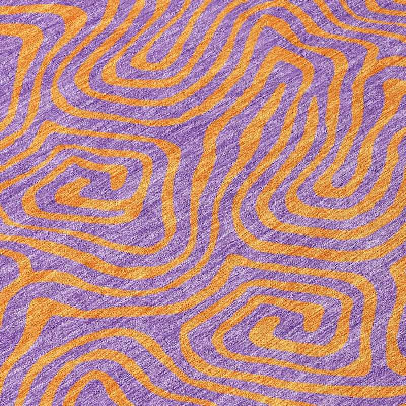 Machine Washable Indoor/ Outdoor Modern Trance Chantille Rug