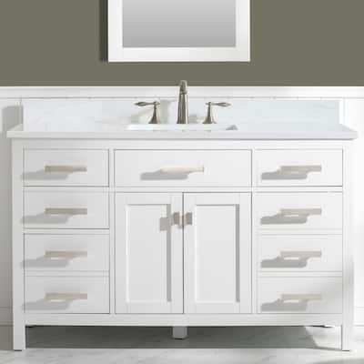 Valentino 54" Single Vanity in White