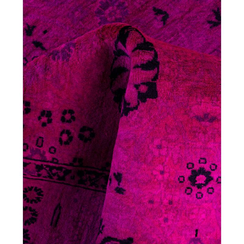 Overdyed One-of-a-Kind Hand-Knotted Area Rug - Pink - 3' 2" x 9' 1"