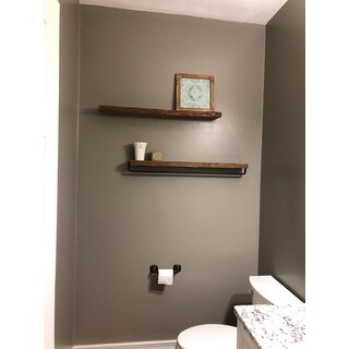 Handmade Del Hutson Designs True Floating Shelf and Towel Rack