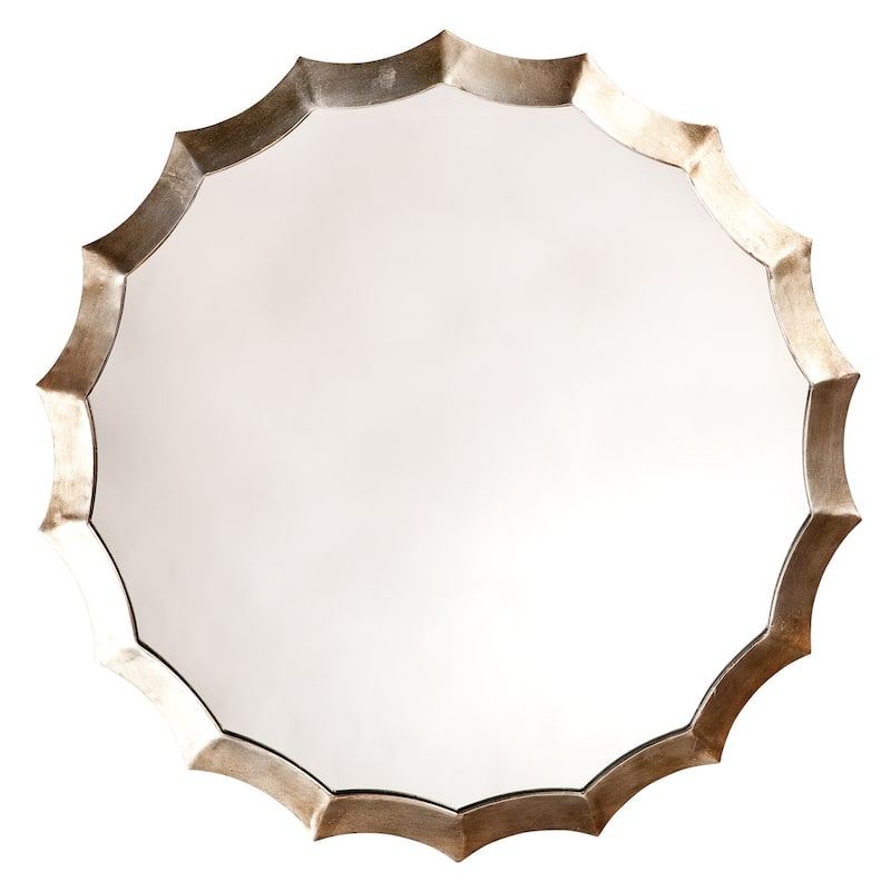 Alden Décor Avery Metal Scalloped Mirror - Antique Silver