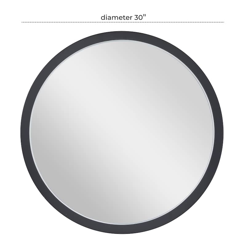 Wooden Wall Mirror with Thin Frame - Black or White - Roche River Decor