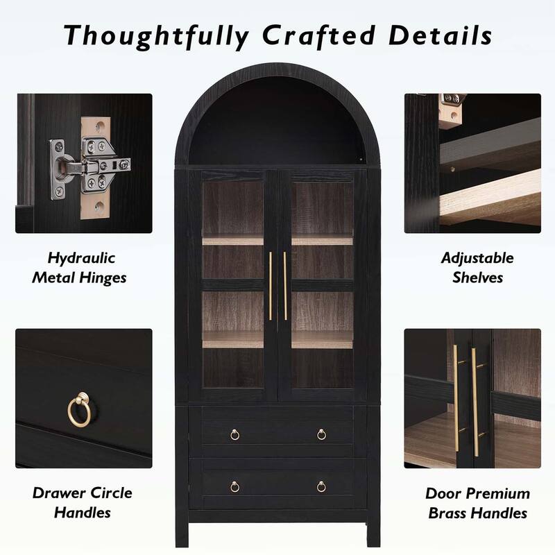 Modern Farmhouse Storage Cabinet with 2 Large Drawers,for Kitchens and Dining Rooms,Living Room