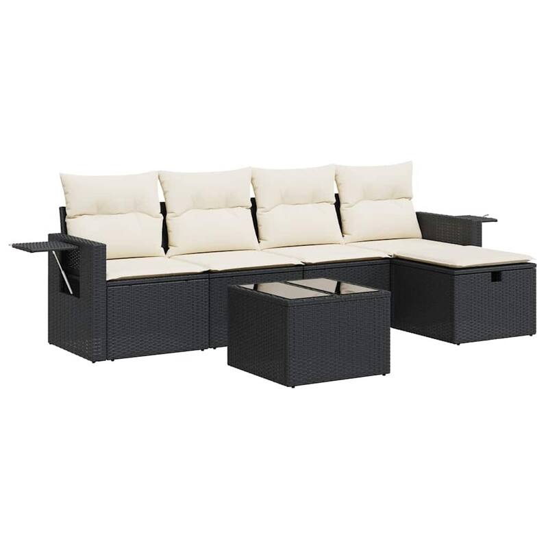 vidaXL Garden Sofa Set Beige/Black/Brown/Grey