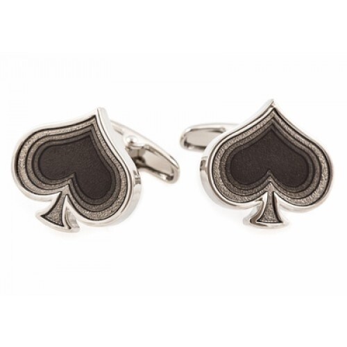 Select Gifts Spades Playing Card Number 3 Gold-Tone Cufflinks Engraved Message Box