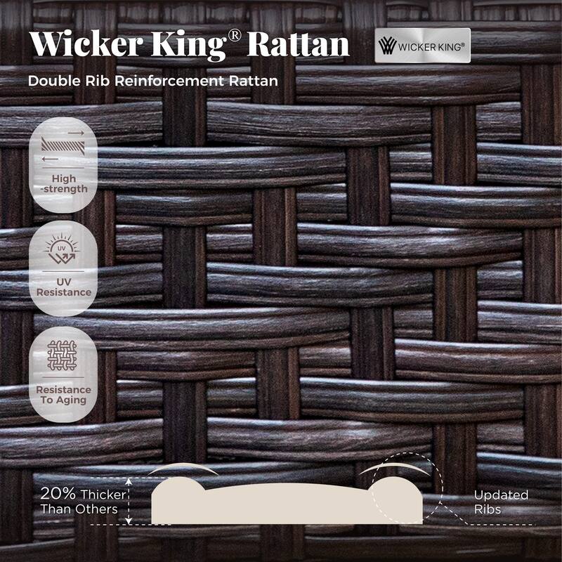 MAISON ARTS Patio Furniture Set with 56" Fire Pit Table, Deep Seating Sofa & Swivel, Rocking, and Fixed Chairs (5 Seats, Beige)
