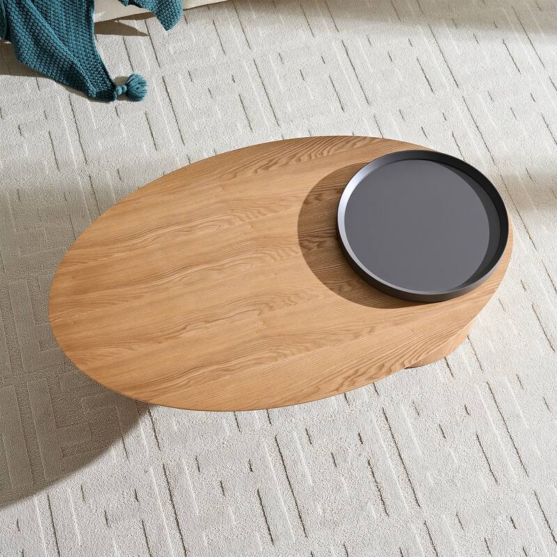 Modern Oval Luxury Coffee Table - Natural