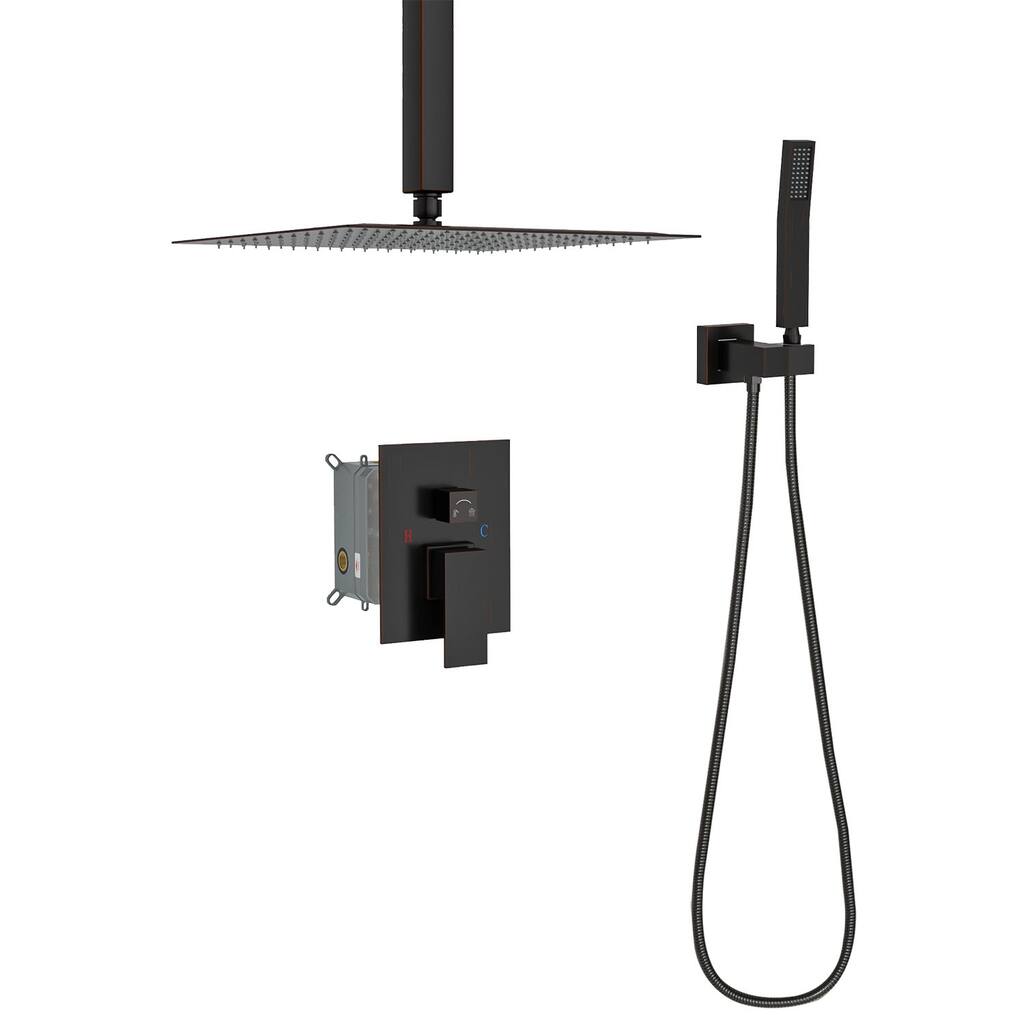 Topcraft 10-inch Ceiling Mount Square Shower System with Rough-in Valve - 10*10