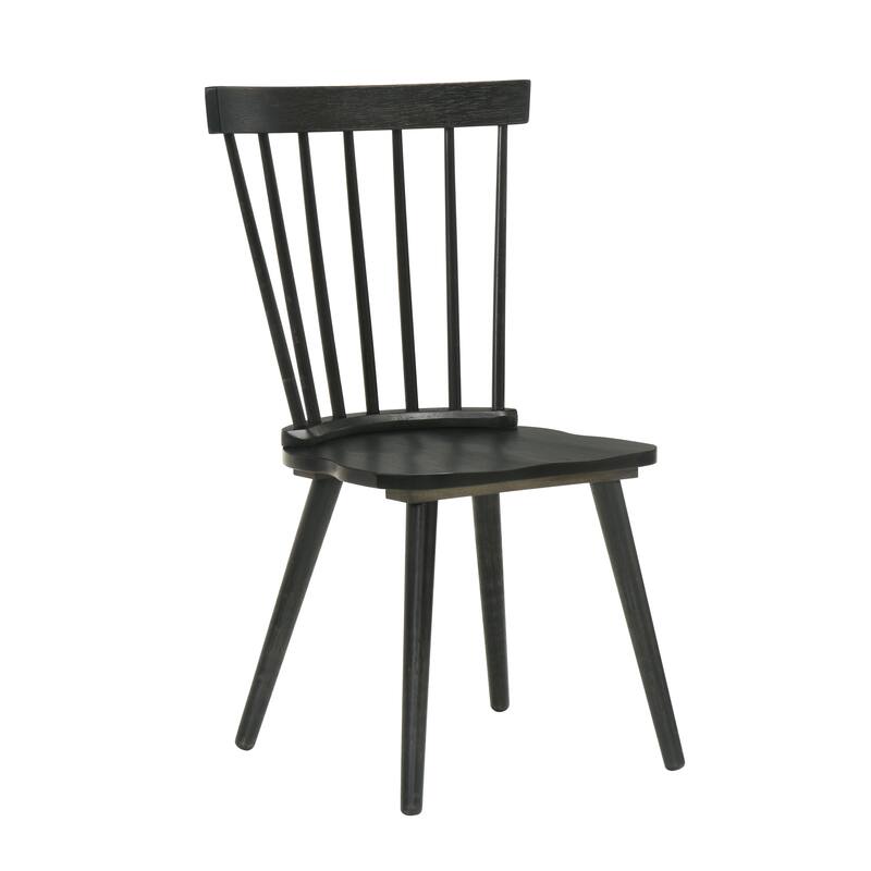 Farmhouse Dining Chair Side Chair Black Meeting Room Chair Set of 2 Office Chair Coffee Chair with Wood Legs