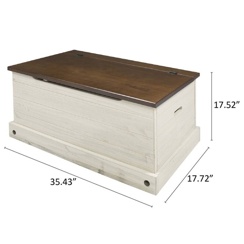 Wood Storage Trunk Ottoman Corona Gray | Furniture Dash