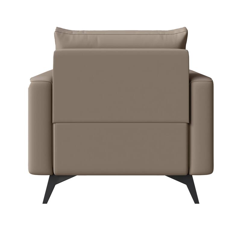 Single-Seater Sofa Modern Armchair Upholstered Vegan Leather with Metal Legs Removable Cushions Inno Series by LeisureMod
