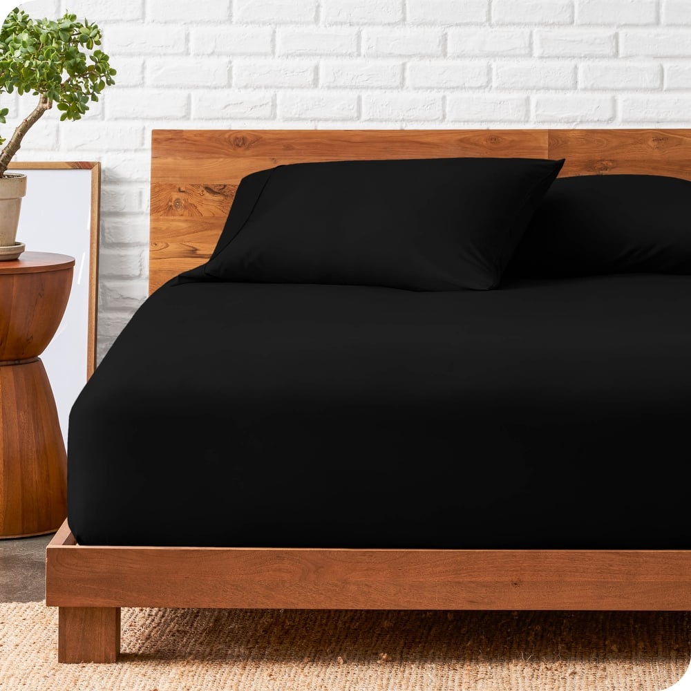 Bare Home Deep Pocket Fitted Sheet & Pillowcase Set, Hypoallergenic