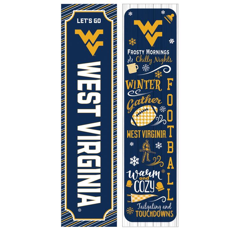 47" Double Sided Seasonal Porch Leaner, West Virginia University - 47" x 11.25" - Winter