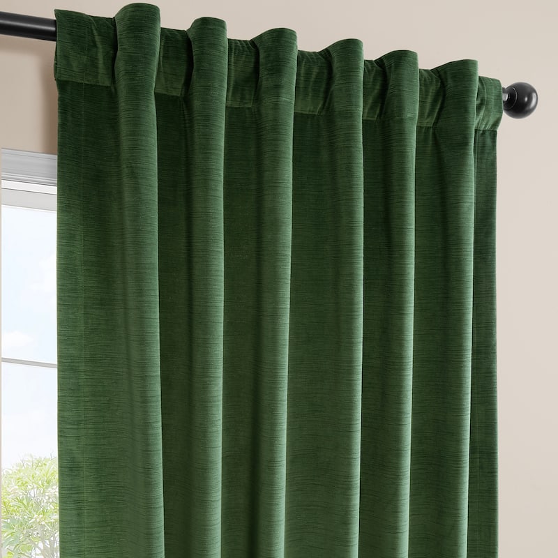 Exclusive Fabrics Ravello Burnout Velvet Curtains (1 Panel) Room Darkening Curtains For Bedroom & Living Room Curtains