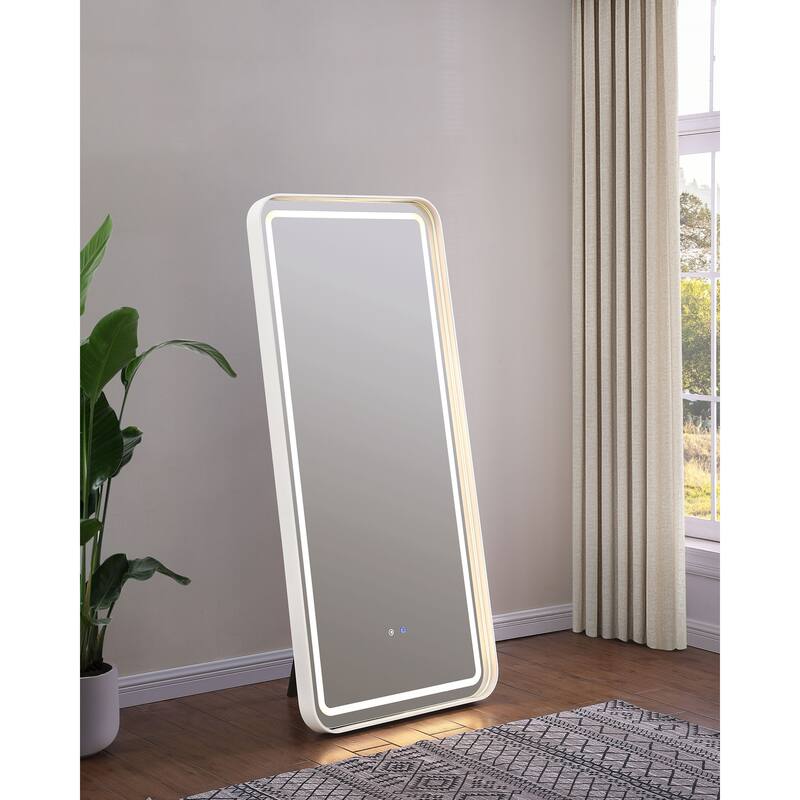 Glendora 32 X 71 Inch Led Standing Mirror Bt Speakers