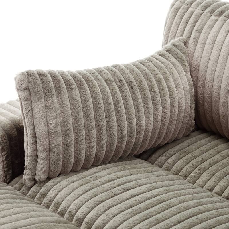 Oversized L-Shape Upholstered Chaise Lounge Sofa Couch