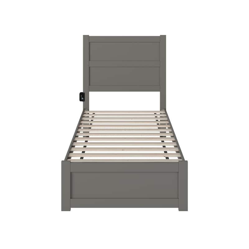 NoHo Twin Bed with Footboard in Grey