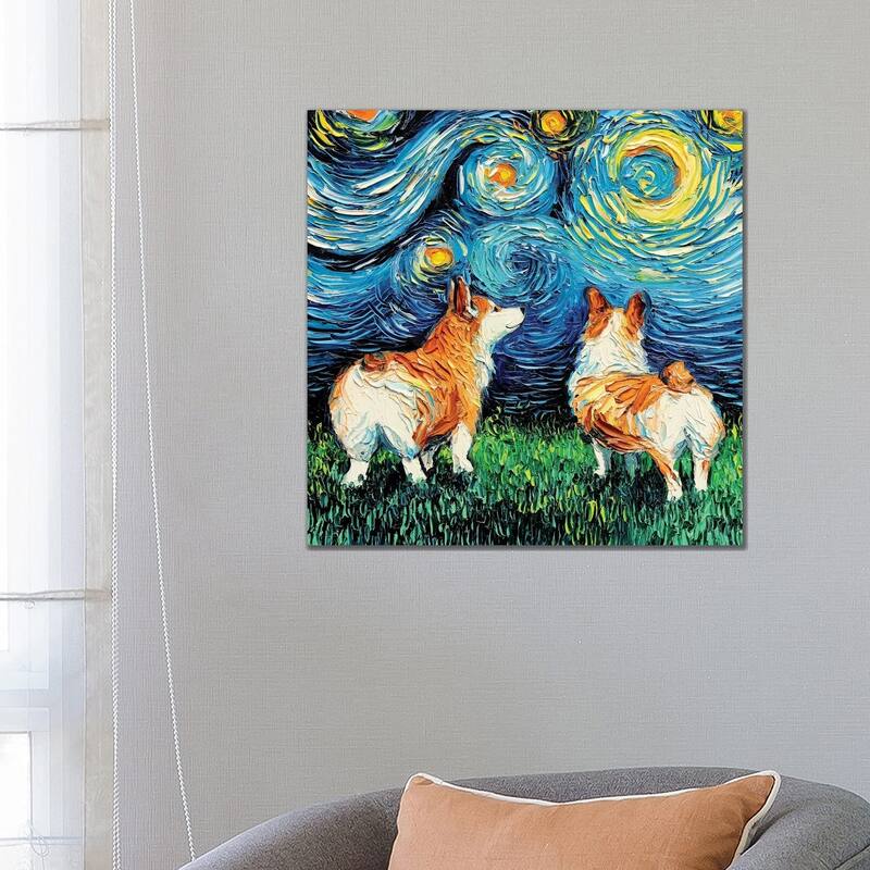 iCanvas "Corgi Night" by Aja Trier Canvas Print - 26x26x1.5