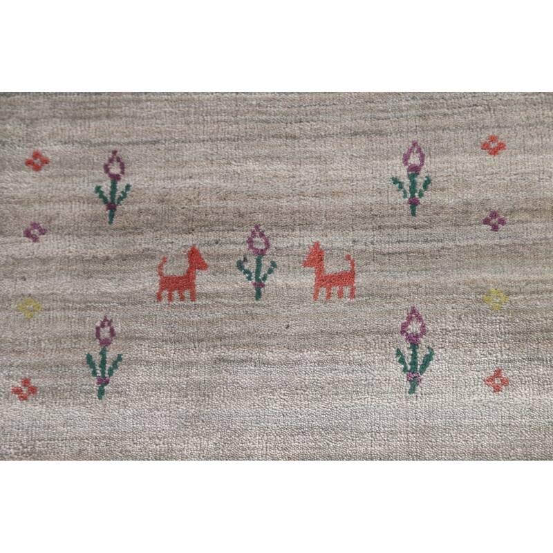 Gabbeh Area Rug Handmade Oriental Wool Carpet - 9'0"x 11'8"