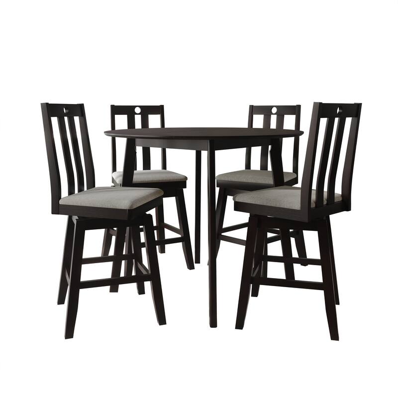 CraftPorch Mid Century Swivel Counter Dining Set - Black