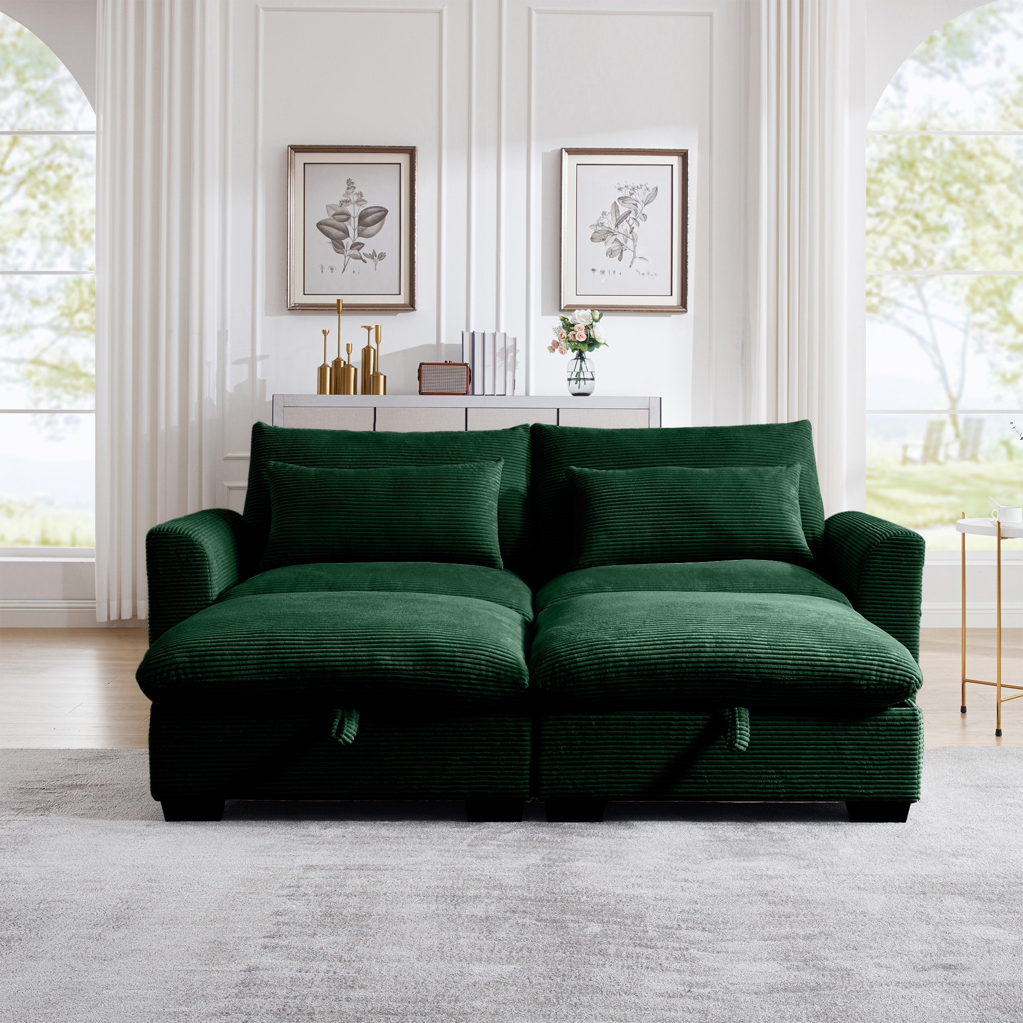 Modular Sofa Green Velvet Couch Pillows Green Corduroy Modular
