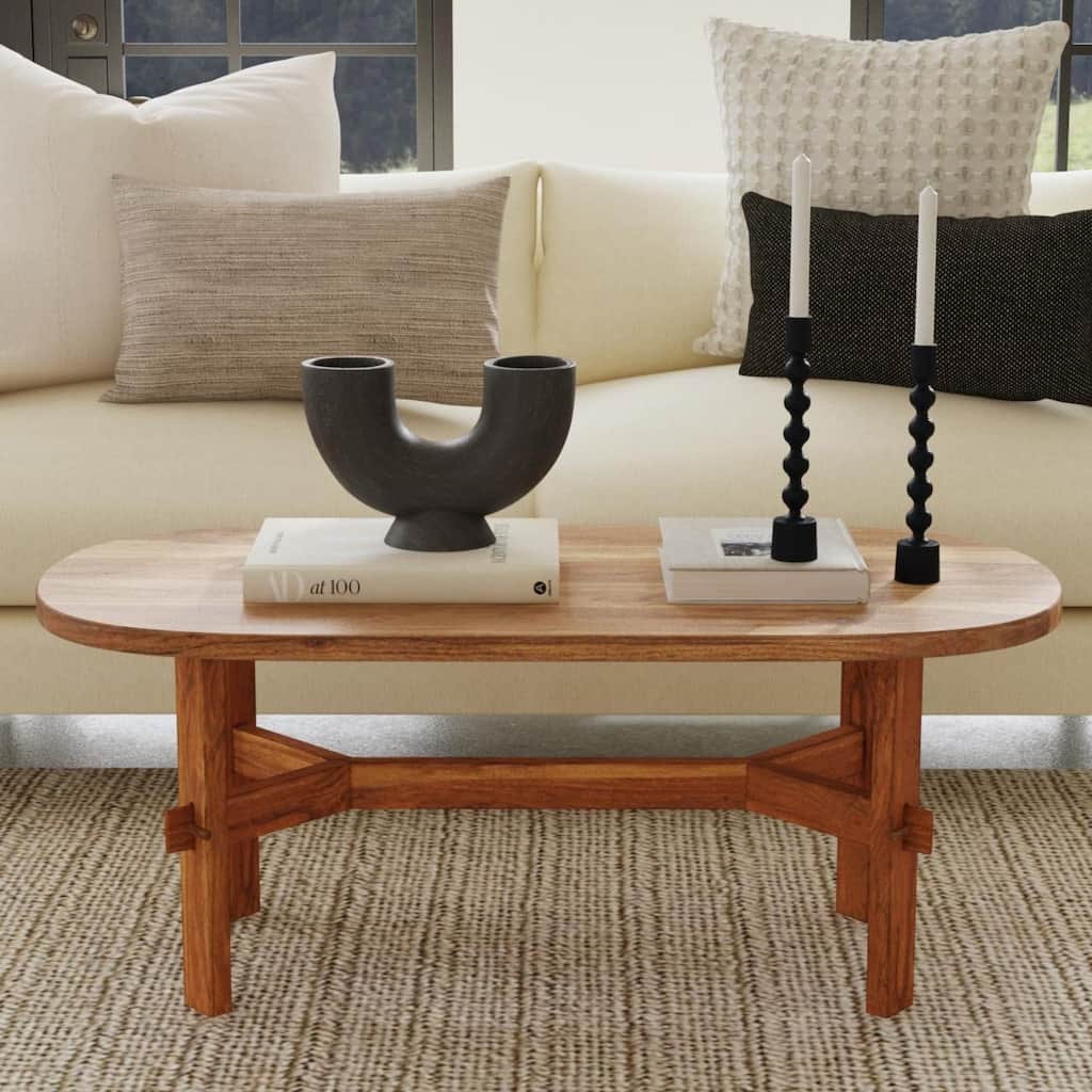 Celeste Solid Wood Oval Coffee Table by East at Main