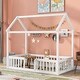 preview thumbnail 4 of 14, Twin Size Pine Wood House Bed with Fence, Door, and Solid Construction
