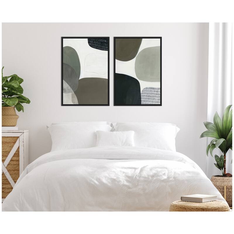 Kate and Laurel Shape Study No. 1 & No. 2 2 Piece Framed Canvas Wall Art Set by Amy Lighthall
