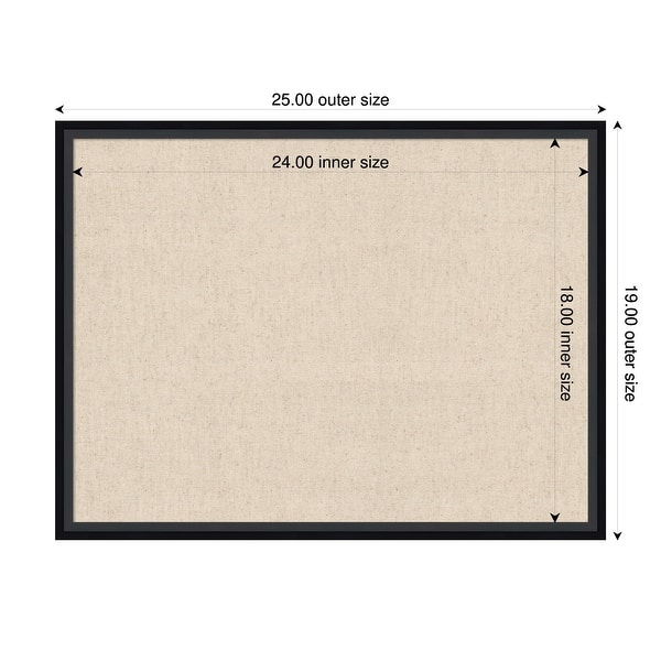 dimension image slide 63 of 91, Amanti Art Framed Fabric Pinboard Natural Linen Printed Bulletin Board