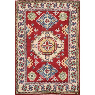 Traditional Red Kazak Oriental Accent Rug Handmade Wool Carpet - 2'8" x 4'1"