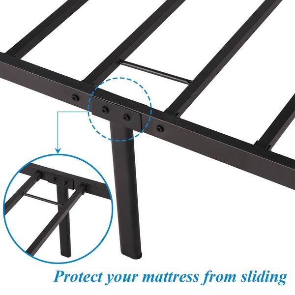 Shop Vecelo Black Metal Twin Full Queen Metal Bed Platform Bed