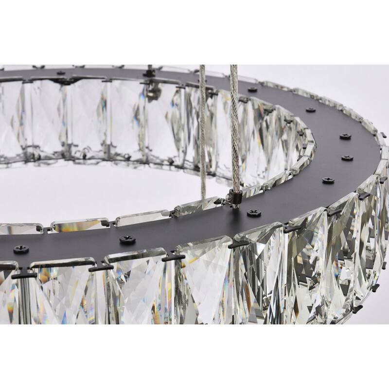 Indigo Home 25 inch LED five ring chandelier in black