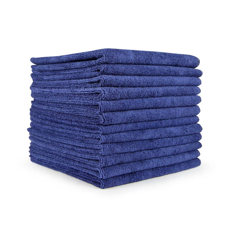 Arkwright Microfiber 12-Piece Cleaning Cloths - 16x16 - Navy