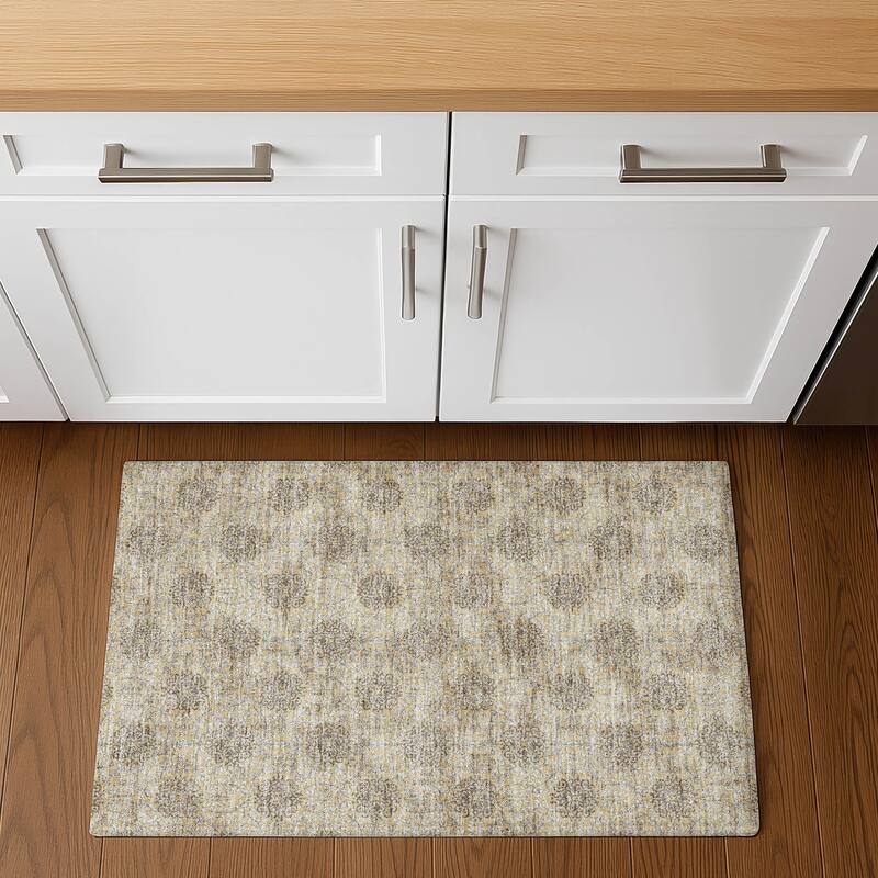 Premium Washable Super Soft Casual Imprints Mayfield Rug - Gold - 1'8" x 2'6"