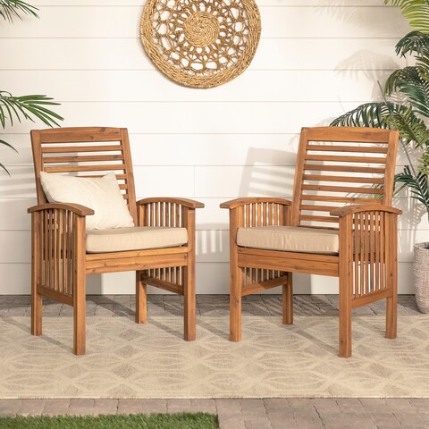 Middlebrook Surfside Acacia Wood Outdoor Chairs, Set of 2