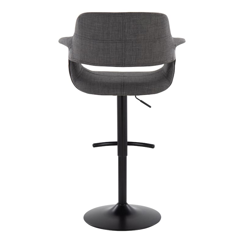 Lumisource Barstool with Swivel in Black and Charcoal, Set of 2 - 19"Lx23.5"Wx39-47.5"H