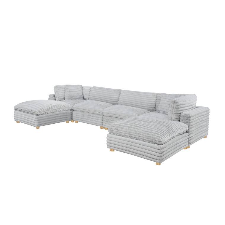 Best Quality Furniture 4-Piece Section Corduroy Modular