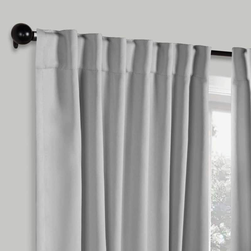 Superior Solid Machine Washable Room Darkening Blackout Curtains with Back Tabs, Set of 2