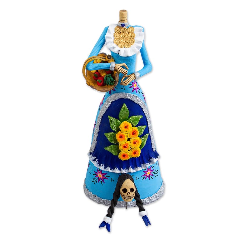 Novica Handmade La Catrina Consuelo Ceramic Sculpture